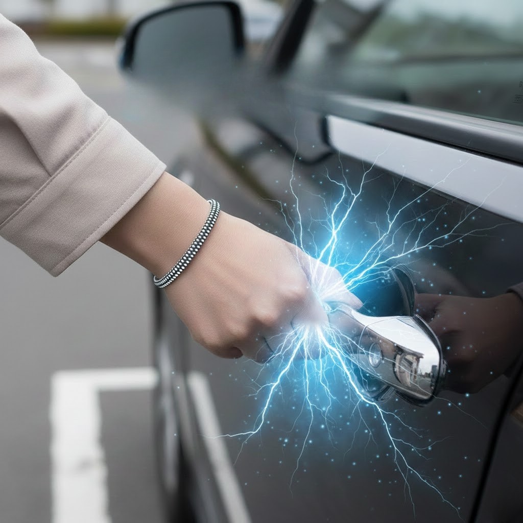 リミットリングを装着して車のドアノブを触る